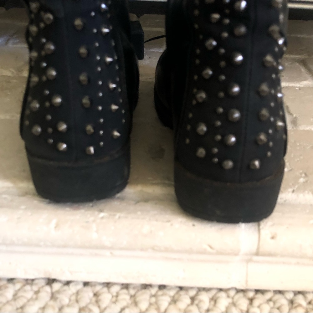 Black Studded Knee-High Boots - Picture 9 of 13